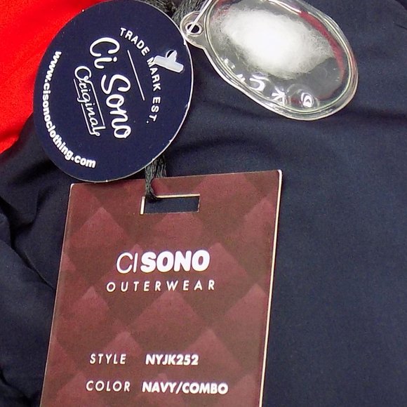 Ci Sono Womens Zip Front Puffer Coat 2-Tone Blue/Red NWT Multiple Sizes Avail - Picture 11 of 11